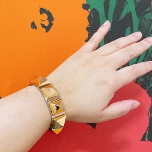 Chunky silver and gold cuff bracelet